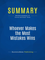 Whoever Makes the Most Mistakes Wins (Review and Analysis of Farson and Keyes' Book)