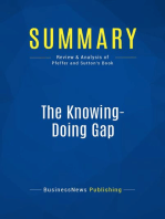 The Knowing-Doing Gap (Review and Analysis of Pfeffer and Sutton's Book)