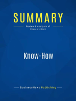 Know-How (Review and Analysis of Charan's Book)
