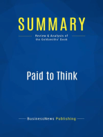 Paid to Think (Review and Analysis of the Goldsmiths' Book)