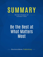 Be the Best at What Matters Most (Review and Analysis of Calloway's Book)