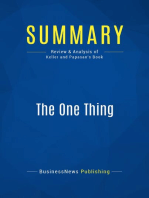 The One Thing (Review and Analysis of Keller and Papasan's Book)
