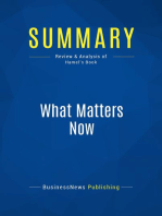 What Matters Now (Review and Analysis of Hamel's Book)