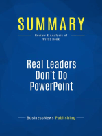 Real Leaders Don't Do PowerPoint (Review and Analysis of Witt's Book)