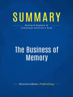 The Business of Memory (Review and Analysis of Felberbaum and Kranz's Book)