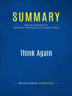 Think Again (Review and Analysis of Finkelstein, Whitehead and Campbell's Book)