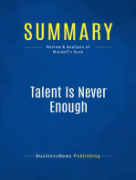 Talent Is Never Enough (Review and Analysis of Maxwell's Book)