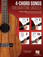 4-Chord Songs for Baritone Ukulele (G-C-D-Em): Melody, Chords and Lyrics for D-G-B-E Tuning