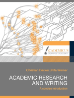 Academic research and writing: A concise introduction