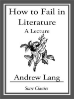 How to Fail in Literature: A Lecture