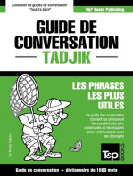 Guide de conversation Français-Tadjik et dictionnaire concis de 1500 mots