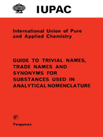Guide to Trivial Names, Trade Names and Synonyms for Substances Used in Analytical Nomenclature: International Union of Pure and Applied Chemistry: Analytical Chemistry Division