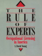 The Rule of Experts: Occupational Liscencing in America