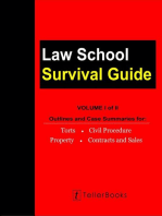 Law School Survival Guide (Volume I of II) - Outlines and Case Summaries for Torts, Civil Procedure, Property, Contracts & Sales: Law School Survival Guides