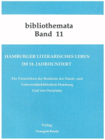 Hamburger literarisches Leben im 18. Jahrhundert: Ein Verzeichnis der Bestände der Staats- und Universitätsbibliothek Carl von Ossietzky
