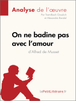 On ne badine pas avec l'amour d'Alfred de Musset (Analyse de l'oeuvre): Analyse complète et résumé détaillé de l'oeuvre