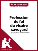 Profession de foi du vicaire savoyard de Jean-Jacques Rousseau (Fiche de lecture): Analyse complète et résumé détaillé de l'oeuvre