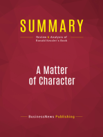 Summary: A Matter of Character: Review and Analysis of Ronald Kessler's Book