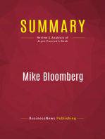 Summary: Mike Bloomberg: Review and Analysis of Joyce Purnick's Book