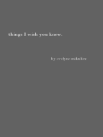 Things I Wish You Knew: Poems, Letters and Text to Honor All the Broken Hearts