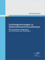 Leistungsstörungen in Unternehmenstransaktionen: Mit besonderem Augenmerk auf die Risiken des Verkäufers