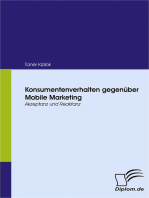Konsumentenverhalten gegenüber Mobile Marketing: Akzeptanz und Reaktanz