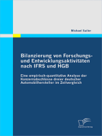 Bilanzierung von Forschungs- und Entwicklungsaktivitäten nach IFRS und HGB