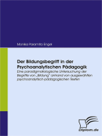 Der Bildungsbegriff in der Psychoanalytischen Pädagogik