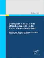 Ökologische, soziale und ethische Aspekte in der Unternehmensbewertung: Ansätze zur Berücksichtigung monetären und nichtmonetären Nutzens