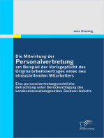 Die Mitwirkung der Personalvertretung am Beispiel der Vorlagepflicht des Originalarbeitsvertrages eines neu einzustellenden Mitarbeiters