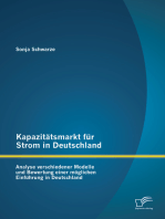 Kapazitätsmarkt für Strom in Deutschland: Analyse verschiedener Modelle und Bewertung einer möglichen Einführung in Deutschland