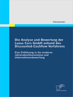 Die Analyse und Bewertung der Luxus Cars GmbH anhand des Discounted-Cashflow-Verfahrens: Eine Einführung in die moderne Jahresabschlussanalyse und Unternehmensbewertung