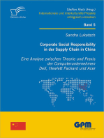 Corporate Social Responsibility in der Supply Chain in China: Eine Analyse zwischen Theorie und Praxis der Computerunternehmen Dell, Hewlett Packard und Acer