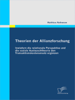 Theorien der Allianzforschung: Inwiefern die relationale Perspektive und die soziale Austauschtheorie den Transaktionskostenansatz ergänzen