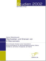 Reichweiten und Grenzen von e-Recruitment: Eine kritische Analyse unter besonderer Berücksichtigung von eignungsdiagnostischen Online-Verfahren und deren Akzeptanz am Markt