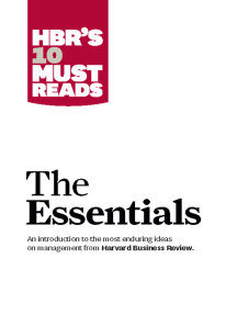 HBR'S 10 Must Reads: Essentials by Harvard Business Review, Peter Ferdinand Drucker, Clayton M. Christensen - Ebook |