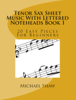 Tenor Sax Sheet Music With Lettered Noteheads Book 1