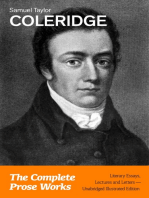 The Complete Prose Works: Literary Essays, Lectures and Letters (Unabridged Illustrated Edition): The Complete Literary Critiques, Studies and Memoirs, including Biographia Literaria, Anima Poetae, Aids to Reflection, Bibilographia Epistolaris and A Course of Lectures