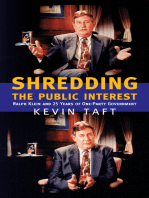 Shredding the Public Interest: Ralph Klein and 25 Years of One-Party Government