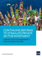 Continuing Reforms to Stimulate Private Sector Investment: A Private Sector Assessment for Solomon Islands