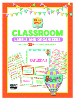 Up and Away Classroom Labels and Organizers