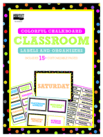 Colorful Chalkboard Classroom Labels and Organizers