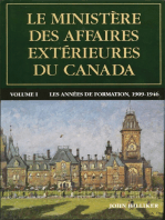 Le ministère des Affaires extérieures du Canada: Volume I : Les années de formation, 1909–1946