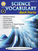 Science Vocabulary Quick Starts, Grades 4 - 9