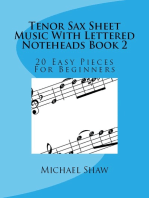 Tenor Sax Sheet Music With Lettered Noteheads Book 2