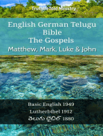 English German Telugu Bible - The Gospels - Matthew, Mark, Luke & John: Basic English 1949 - Lutherbibel 1912 - తెలుగు బైబిల్ 1880