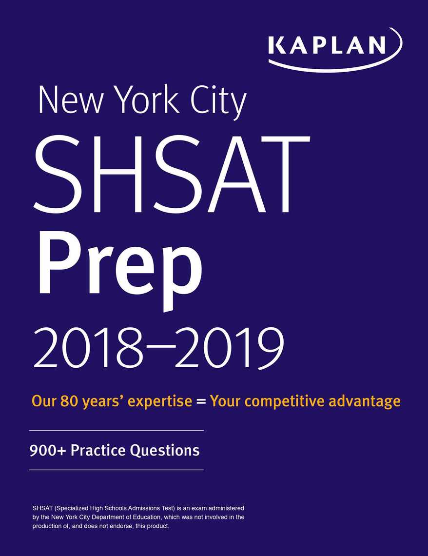New York City SHSAT Prep 2018 2019 By Kaplan Test