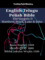 English Telugu Polish Bible - The Gospels II - Matthew, Mark, Luke & John: Basic English 1949 - తెలుగు బైబిల్ 1880 - Biblia Jakuba Wujka 1599