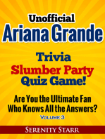 Unofficial Ariana Grande Trivia Slumber Party Quiz Game Volume 3