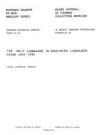 Inuit language in southern Labrador from 1694-1785 / La langue inuit au Sud du Labrador de 1964 à 1785